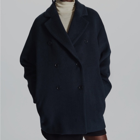 COS Double-Breasted Short Wool-Blend Coat - Picture 2 of 11